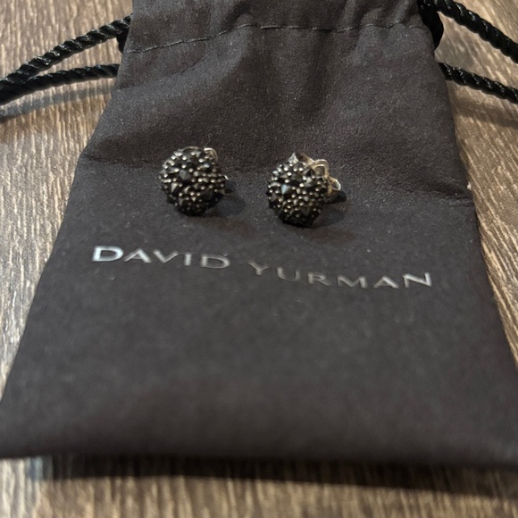 David Yurman Black Diamond Beaded Earrings - Picture 1 of 6